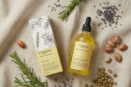 Veganic Natural Hair Growth Oil, 60ml dropper bottle